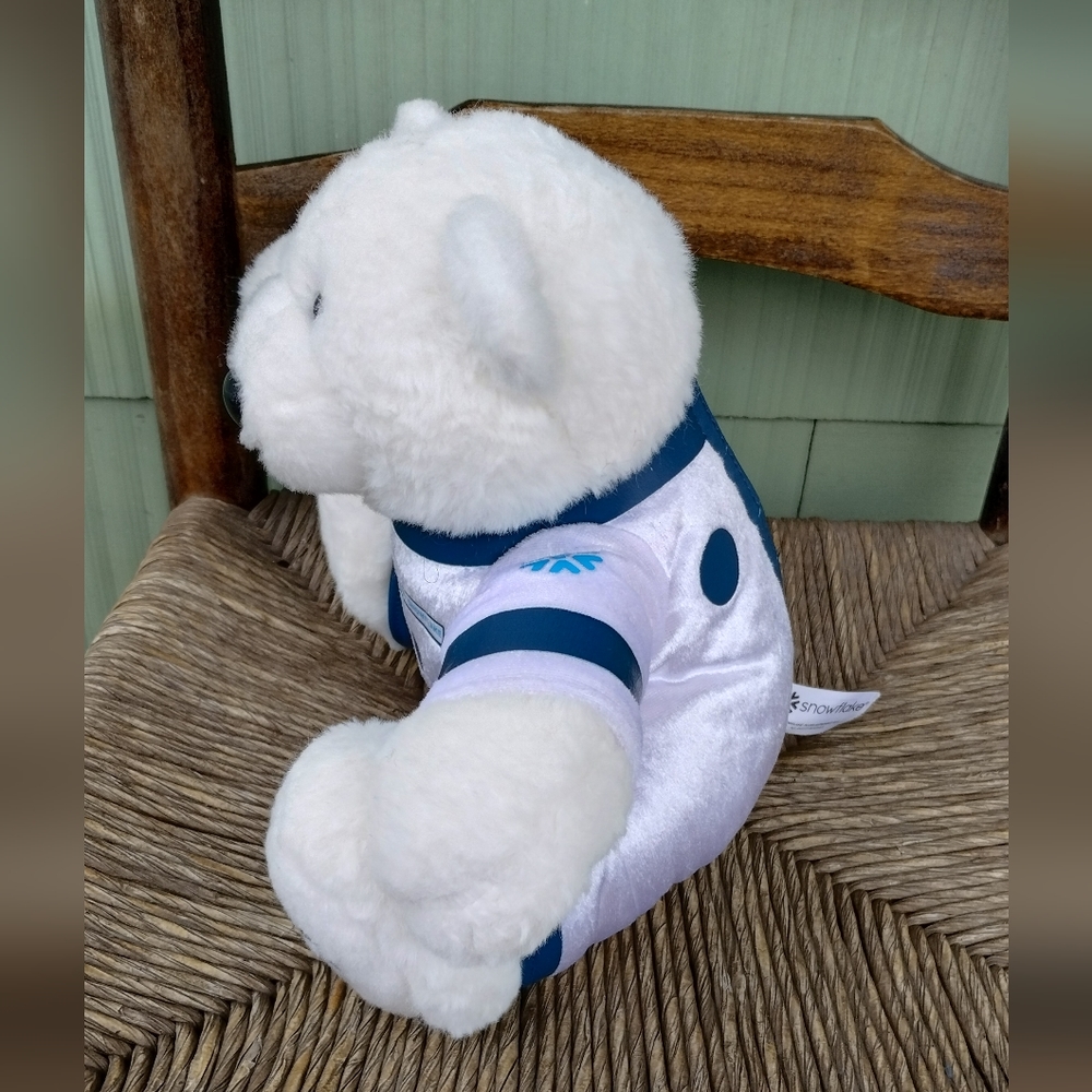 Snowflake Captain Polar Bear in White Astronaut Suit Sitting 8" stuffed animal - Picture 5 of 15
